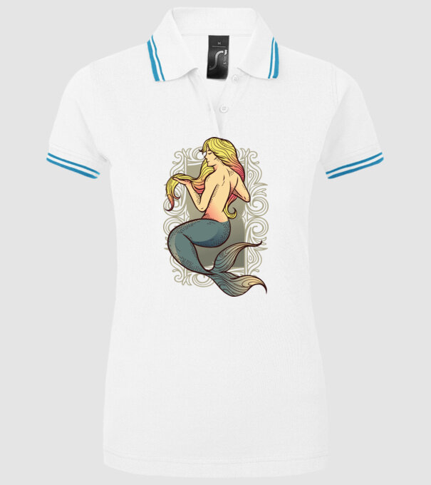 Sirenă model alb pe tricou