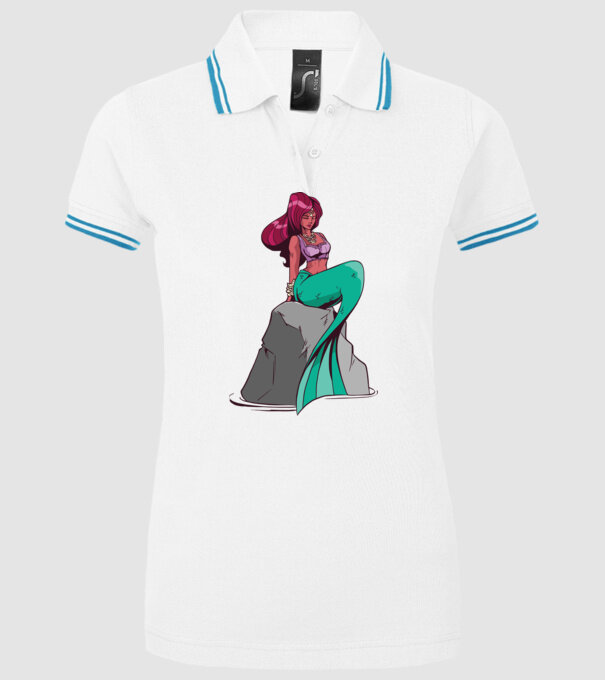 Sirenă model alb pe tricou