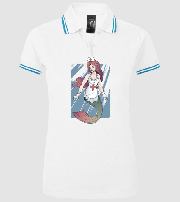 Infirmieră sirenă model alb pe tricou