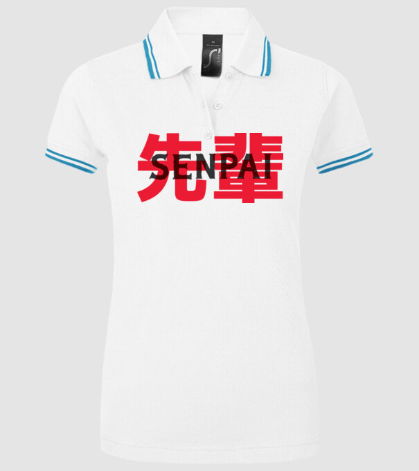 Senpai model alb pe tricou