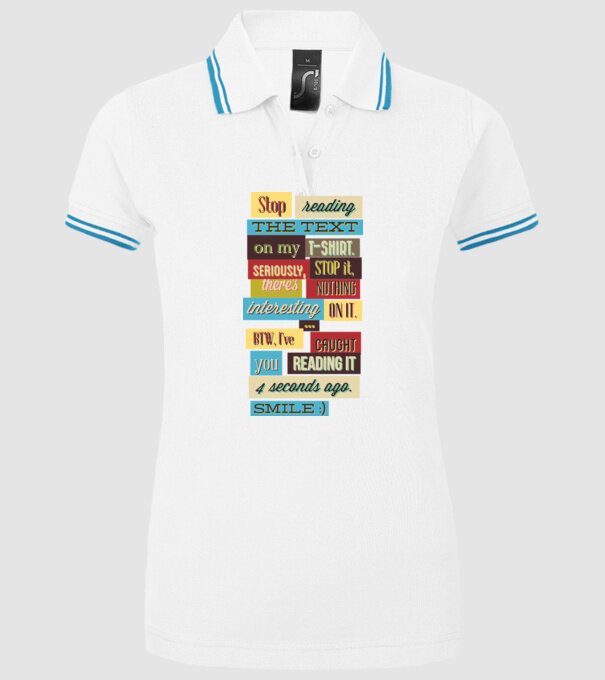 Stop reading the text on my t shirt model alb pe tricou