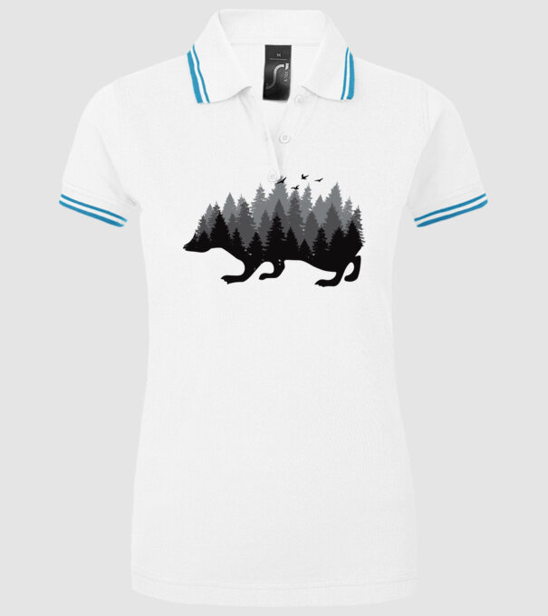 Siluetă Arici model alb pe tricou