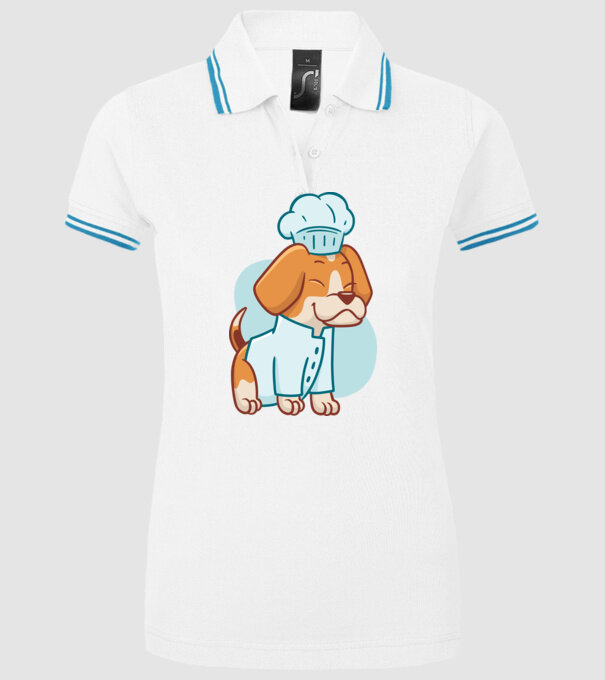 Beagle bucătar model alb pe tricou