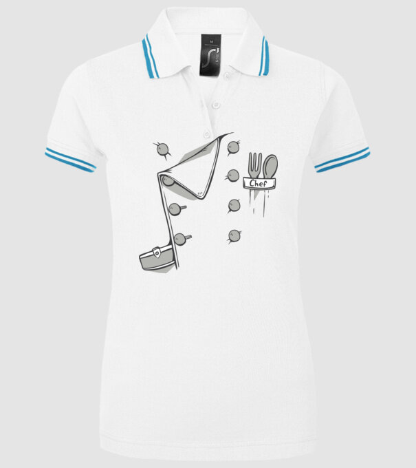 Costum bucătar model alb pe tricou