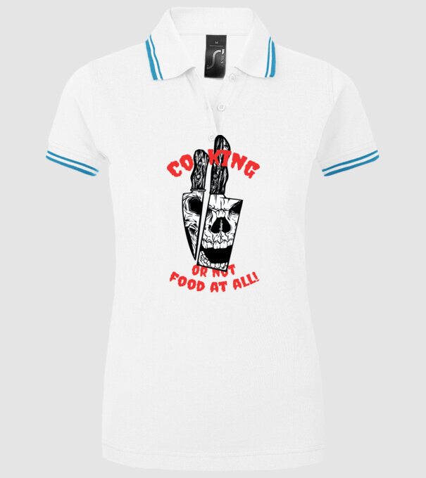 Cuțite de bucătar model alb pe tricou