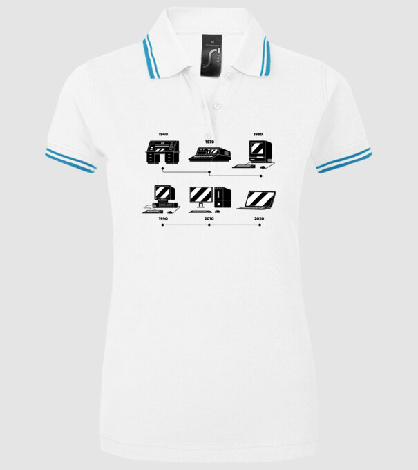 Evoluție Computer model alb pe tricou