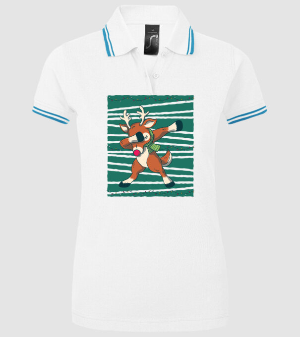 Ren DAB Crăciun model alb pe tricou