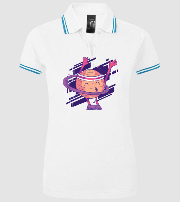 Cerc Hula-Hoop Saturn model alb pe tricou