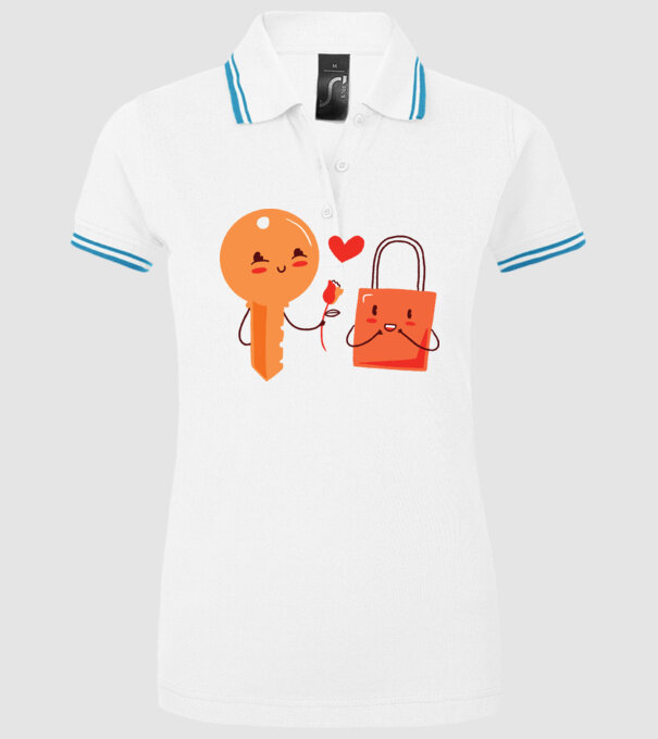 Lacăt Dragoste model alb pe tricou