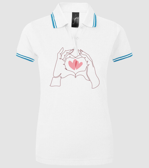 Dragoste Valentine inimă model alb pe tricou