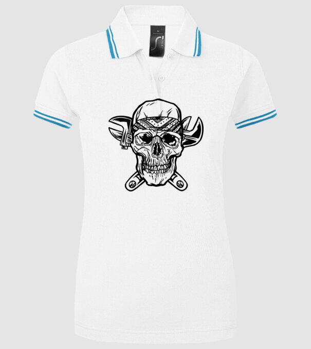 Craniu Instalator model alb pe tricou