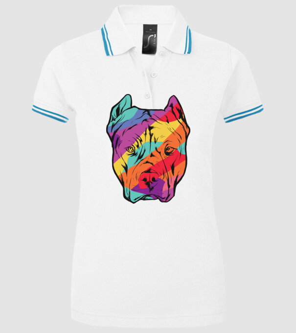 Cap colorat Pitbull model alb pe tricou