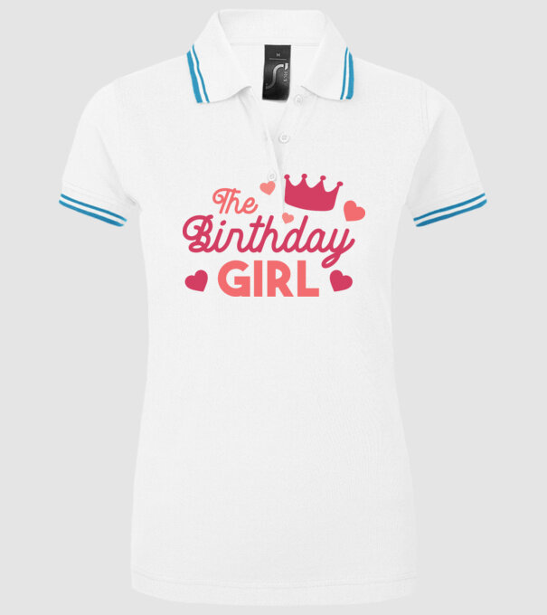 Fată cu Zi de naștere model alb pe tricou