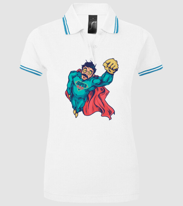 Super Tata model alb pe tricou