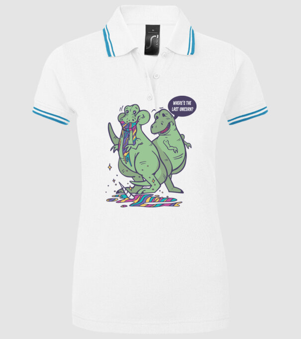 T-rex a mâncat unicornul model alb pe tricou