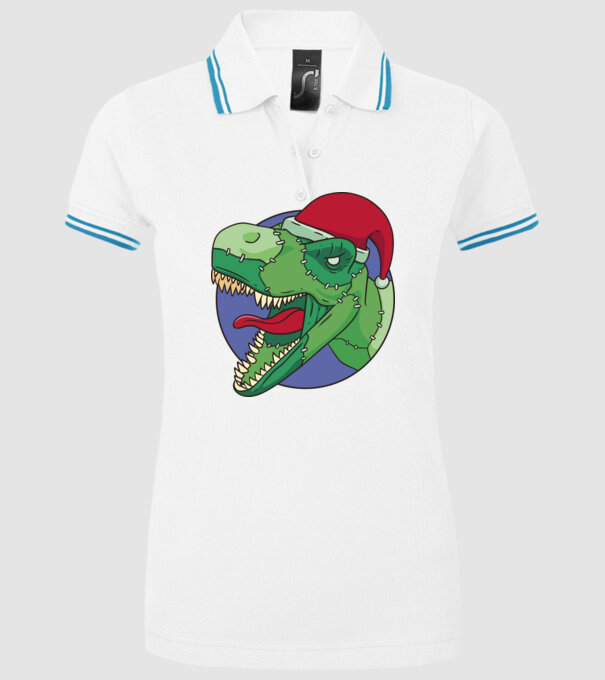 T-rex Santa model alb pe tricou