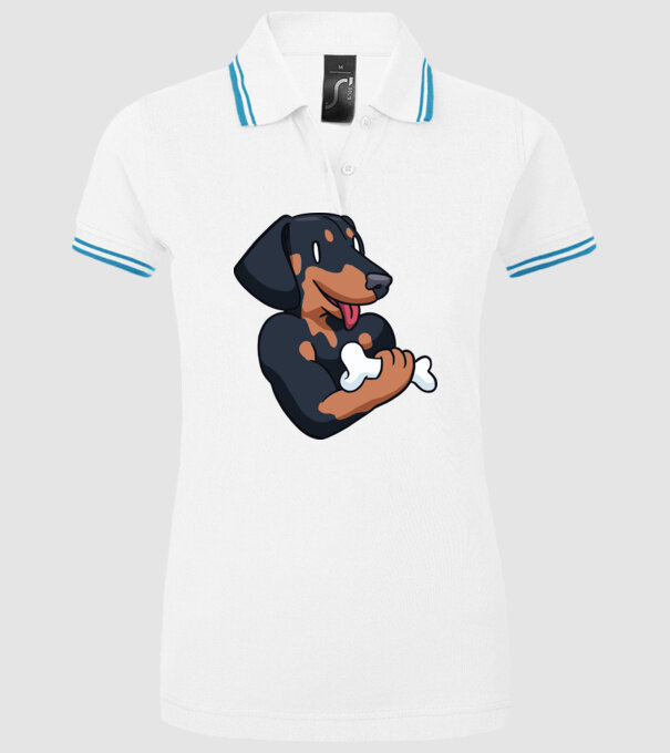Antrenament Teckel model alb pe tricou