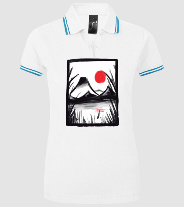 Peisaj Pictură model alb pe tricou