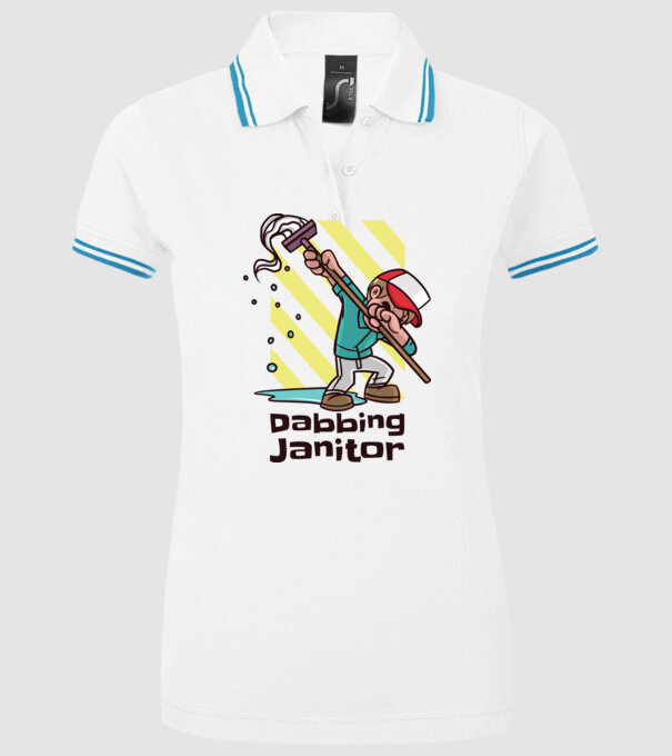 Cleaning DAB model alb pe tricou