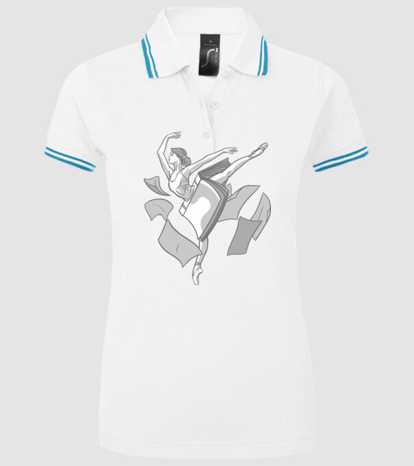 Balerină dansatoare model alb pe tricou