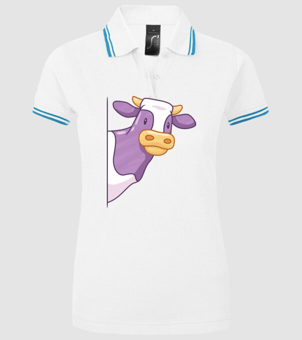 Vacă model alb pe tricou