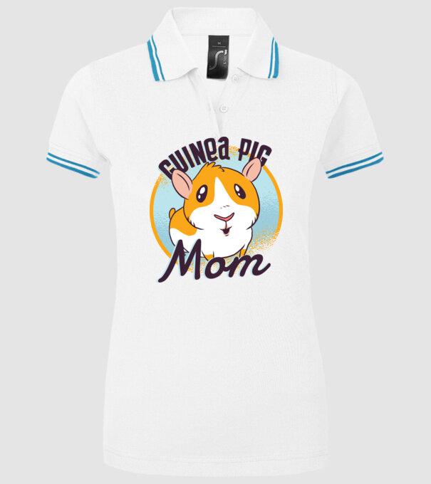 Mamă Porcușor de Guineea model alb pe tricou