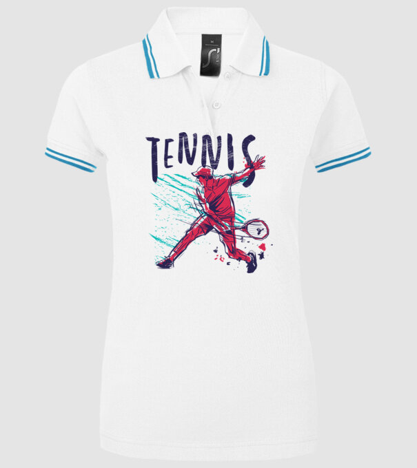 Tennis model alb pe tricou