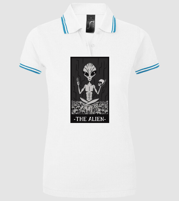 Extraterestru - Carte de tarot model alb pe tricou