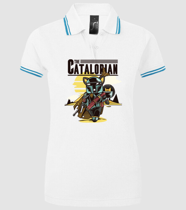 The Catalorian model alb pe tricou