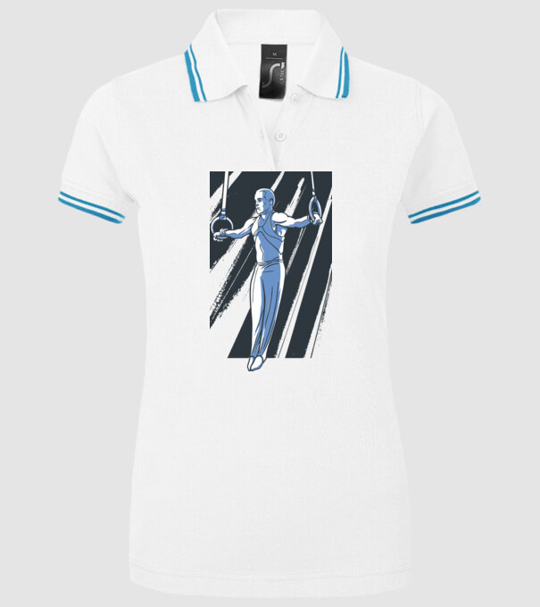 Inel de gimnastică tricou Gimnastică model alb pe tricou