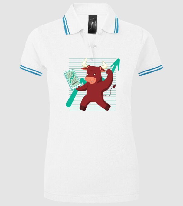 Taur Bursa de valori model alb pe tricou