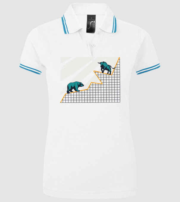 Bursa de Valori Taur vs Urs model alb pe tricou