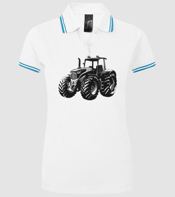 Tractor model alb pe tricou