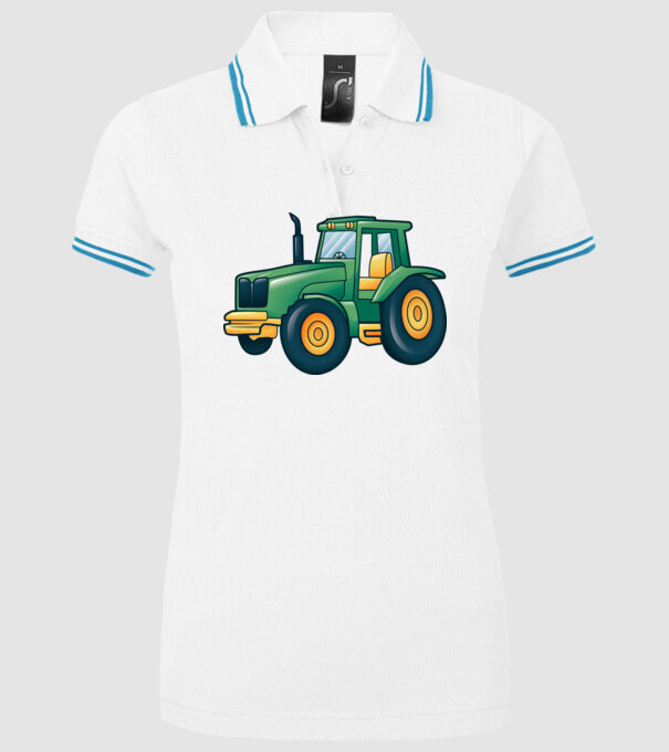 Desen Tractor model alb pe tricou