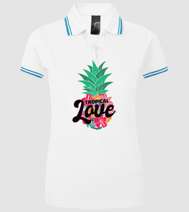 Ananas Tropical Love model alb pe tricou