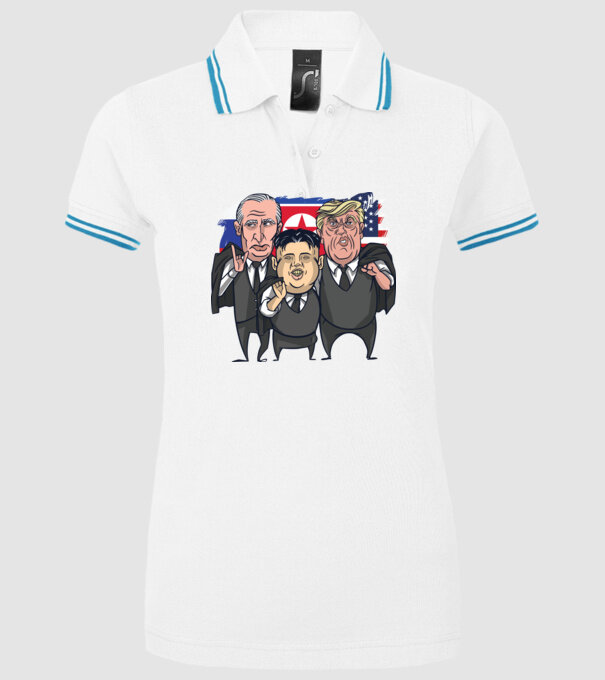 Trump, Putin, Kim - trei prieteni buni model alb pe tricou