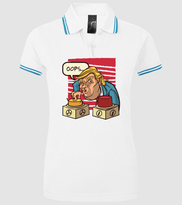Trump Bombă nucleară model alb pe tricou