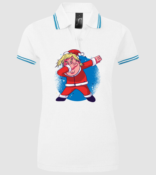 Trump Moș Crăciun dans DAB model alb pe tricou