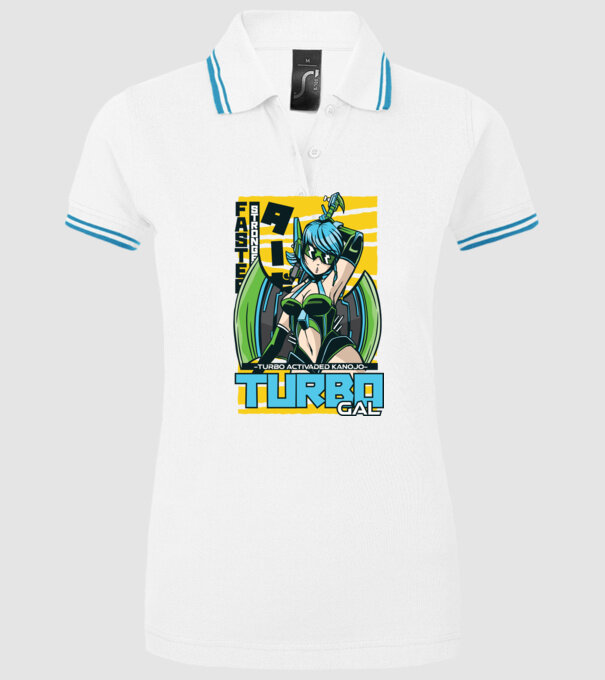 Turbo Gal Anime model alb pe tricou
