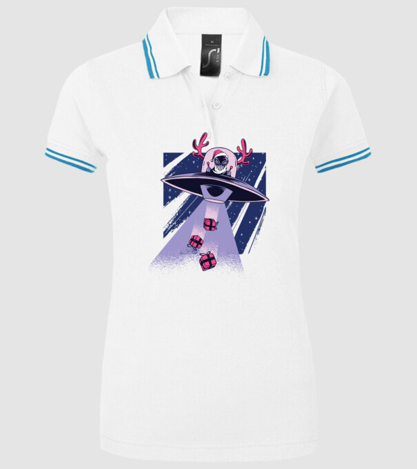 OZN duce cadouri - tricou de Crăciun amuzant model alb pe tricou
