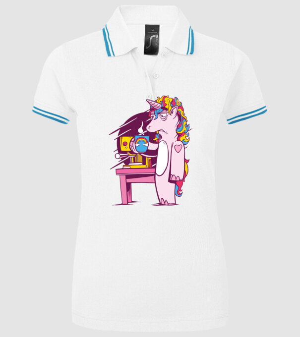 Unicorn Cafea model alb pe tricou