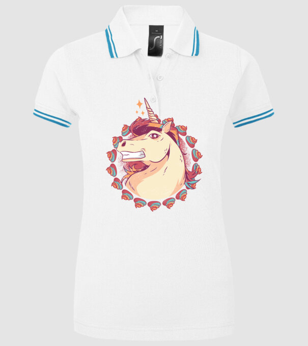 Unicorn Mullet model alb pe tricou