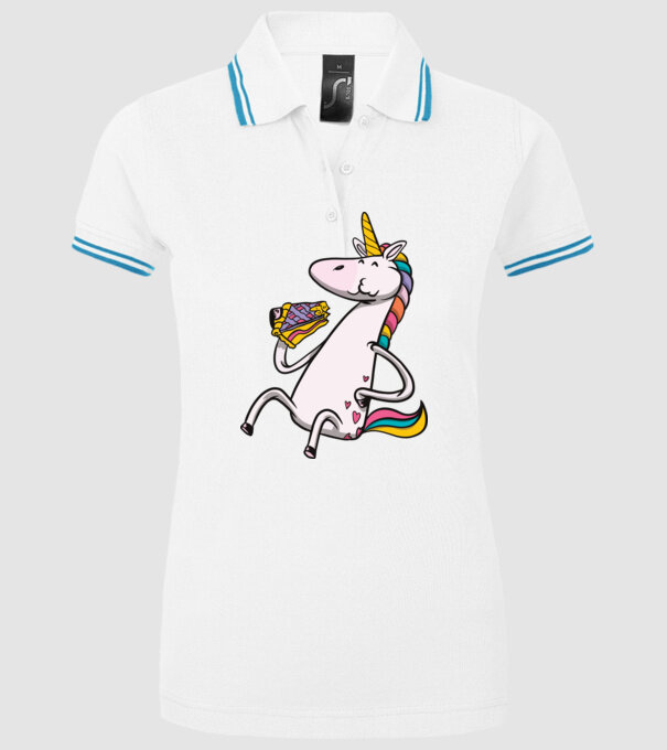 Unicorn cu prăjitură model alb pe tricou