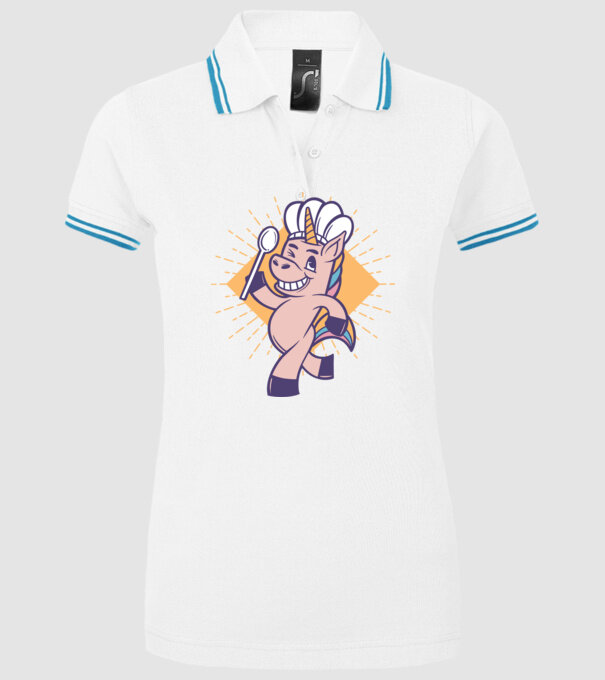 Unicorn Bucătar model alb pe tricou
