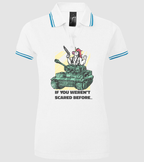 Unicorn Tanc model alb pe tricou