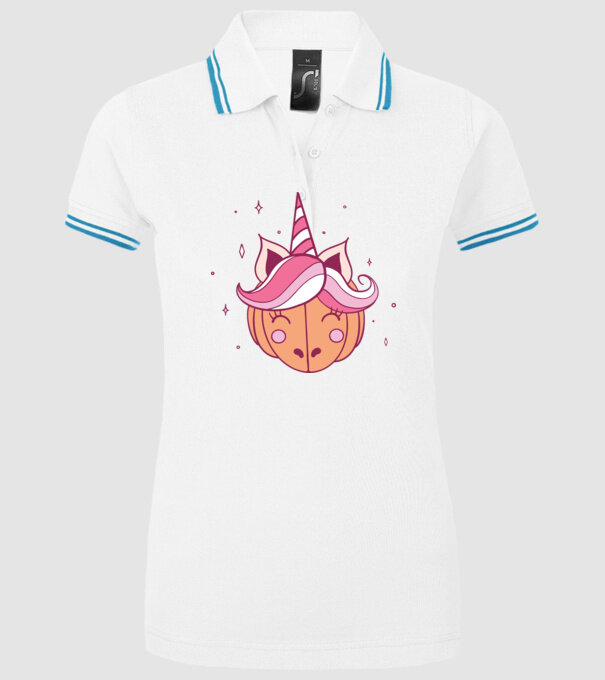 Unicorn Dovleac model alb pe tricou