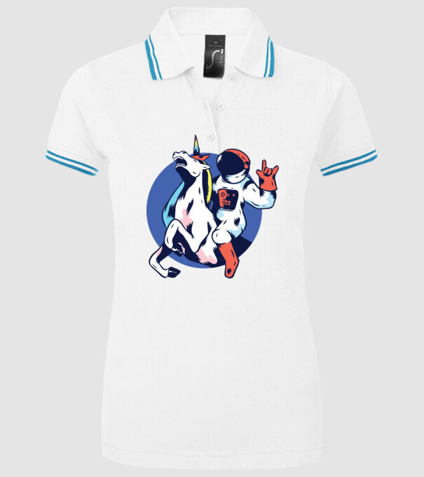Unicorn Astronaut model alb pe tricou