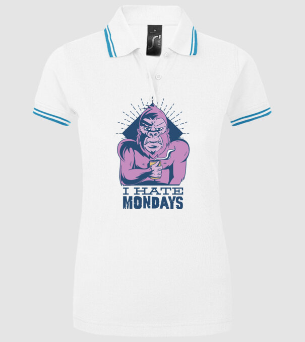 Urăsc zilele de luni model alb pe tricou