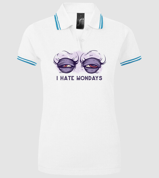 Urăsc zilele de luni model alb pe tricou