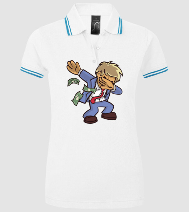 Om de afaceri DAB model alb pe tricou